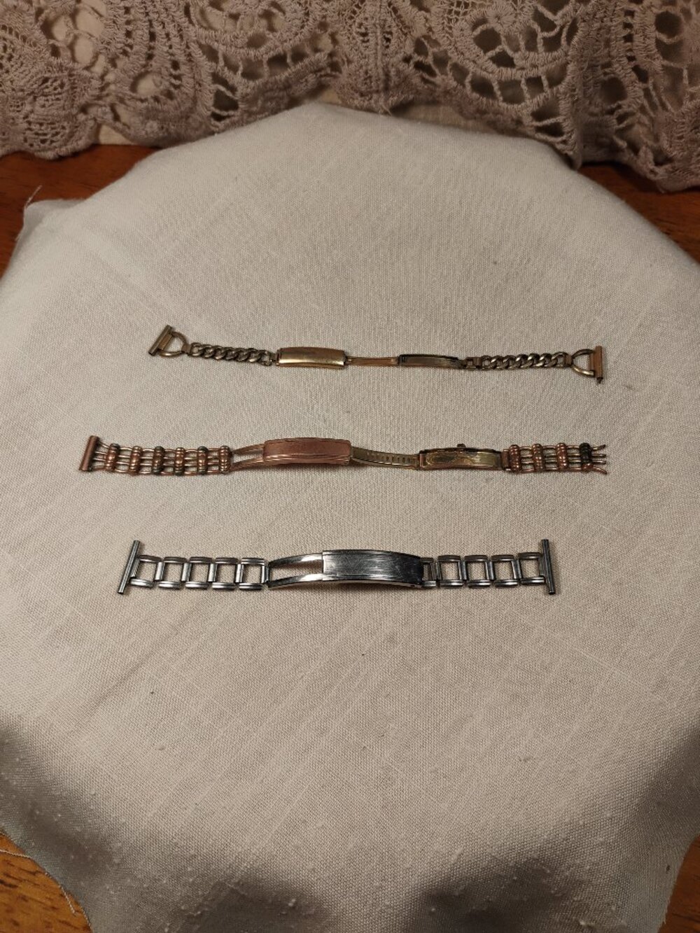 Antique Watchband Sweetheart Bracelets by Gemex, Kestenmade and Peerless